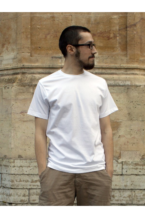  мужская футболка белая M-48-Unisex-(Мужской)    Мужская белая футболка 