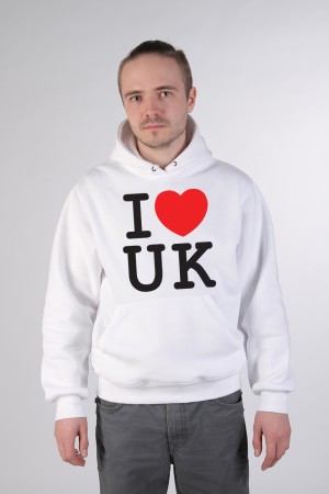 Толстовка, свитшот, футболка I Love UK