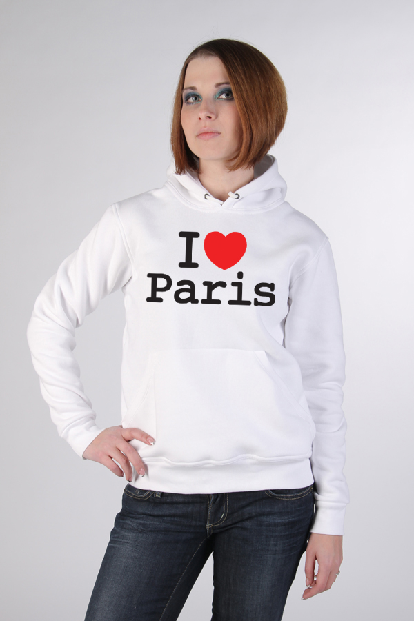 Толстовка, свитшот, футболка I Love Paris