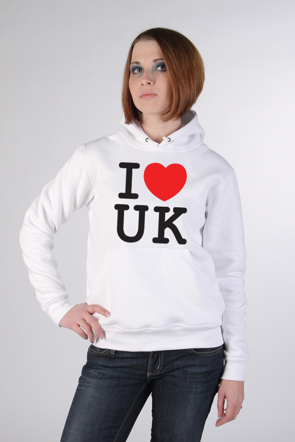 Толстовка, свитшот, футболка I Love UK