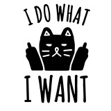  Толстовка, свитшот или футболка с принтом  I do what I want с котом