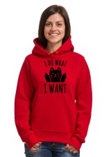  Худи, свитшот или футболка с принтом  I do what I want с котом