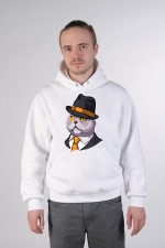  Худи с принтом Кот в шляпе, свитшот с принтом Кот в шляпе, футболка с принтом Кот в шляпе