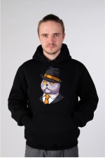  Худи с принтом Кот в шляпе, свитшот с принтом Кот в шляпе, футболка с принтом Кот в шляпе