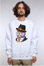  Худи с принтом Кот в шляпе, свитшот с принтом Кот в шляпе, футболка с принтом Кот в шляпе