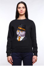  Худи с принтом Кот в шляпе, свитшот с принтом Кот в шляпе, футболка с принтом Кот в шляпе