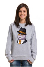  Худи с принтом Кот в шляпе, свитшот с принтом Кот в шляпе, футболка с принтом Кот в шляпе