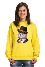  Худи с принтом Кот в шляпе, свитшот с принтом Кот в шляпе, футболка с принтом Кот в шляпе