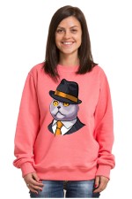  Худи с принтом Кот в шляпе, свитшот с принтом Кот в шляпе, футболка с принтом Кот в шляпе