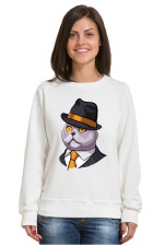  Худи с принтом Кот в шляпе, свитшот с принтом Кот в шляпе, футболка с принтом Кот в шляпе