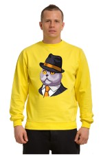  Худи с принтом Кот в шляпе, свитшот с принтом Кот в шляпе, футболка с принтом Кот в шляпе