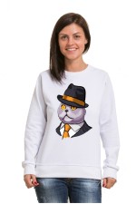  Худи с принтом Кот в шляпе, свитшот с принтом Кот в шляпе, футболка с принтом Кот в шляпе