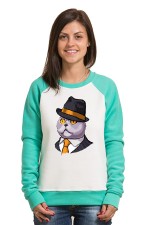  Худи с принтом Кот в шляпе, свитшот с принтом Кот в шляпе, футболка с принтом Кот в шляпе