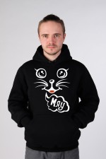  Худи с принтом Мяу, свитшот с принтом  Мяу, футболка с принтом Мяу