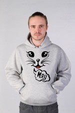  Худи с принтом Мяу, свитшот с принтом  Мяу, футболка с принтом Мяу