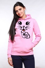  Худи с принтом Мяу, свитшот с принтом  Мяу, футболка с принтом Мяу