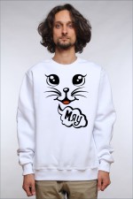  Худи с принтом Мяу, свитшот с принтом  Мяу, футболка с принтом Мяу