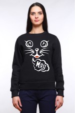  Худи с принтом Мяу, свитшот с принтом  Мяу, футболка с принтом Мяу