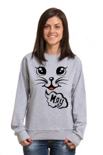  Худи с принтом Мяу, свитшот с принтом  Мяу, футболка с принтом Мяу