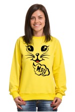  Худи с принтом Мяу, свитшот с принтом  Мяу, футболка с принтом Мяу