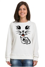  Худи с принтом Мяу, свитшот с принтом  Мяу, футболка с принтом Мяу