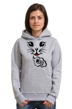  Худи с принтом Мяу, свитшот с принтом  Мяу, футболка с принтом Мяу