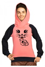  Худи с принтом Мяу, свитшот с принтом  Мяу, футболка с принтом Мяу