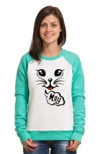 Худи с принтом Мяу, свитшот с принтом  Мяу, футболка с принтом Мяу