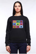  Худи с принтом Кот Popart, свитшот с принтом Кот Popart, футболка с принтом Кот Popart