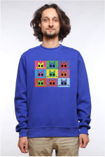  Худи с принтом Кот Popart, свитшот с принтом Кот Popart, футболка с принтом Кот Popart