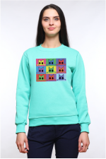  Худи с принтом Кот Popart, свитшот с принтом Кот Popart, футболка с принтом Кот Popart