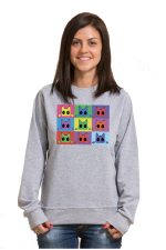  Худи с принтом Кот Popart, свитшот с принтом Кот Popart, футболка с принтом Кот Popart