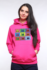  Худи с принтом Кот Popart, свитшот с принтом Кот Popart, футболка с принтом Кот Popart