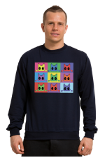  Худи с принтом Кот Popart, свитшот с принтом Кот Popart, футболка с принтом Кот Popart