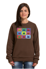  Худи с принтом Кот Popart, свитшот с принтом Кот Popart, футболка с принтом Кот Popart