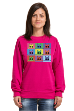  Худи с принтом Кот Popart, свитшот с принтом Кот Popart, футболка с принтом Кот Popart