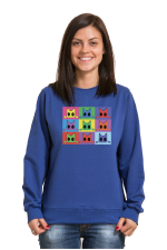  Худи с принтом Кот Popart, свитшот с принтом Кот Popart, футболка с принтом Кот Popart