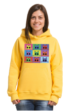  Худи с принтом Кот Popart, свитшот с принтом Кот Popart, футболка с принтом Кот Popart