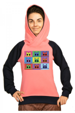  Худи с принтом Кот Popart, свитшот с принтом Кот Popart, футболка с принтом Кот Popart