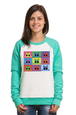  Худи с принтом Кот Popart, свитшот с принтом Кот Popart, футболка с принтом Кот Popart