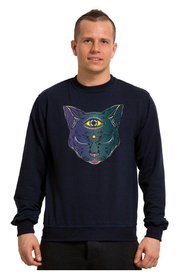 Толстовка Кот с третьим глазом, свитшот Кот с третьим глазом, футболка Кот с третьим глазом