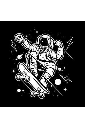 Толстовка, свитшот, футболка Астронавт - скейтер