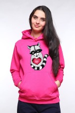  Худи с принтом  Енот с сердцем, свитшот с принтом Енот с сердцем, футболка с принтом Енот с сердцем