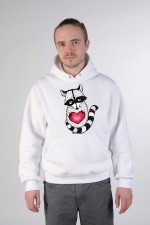  Худи с принтом  Енот с сердцем, свитшот с принтом Енот с сердцем, футболка с принтом Енот с сердцем