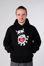 Худи с принтом  Енот с сердцем, свитшот с принтом Енот с сердцем, футболка с принтом Енот с сердцем