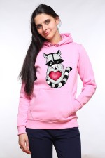  Худи с принтом  Енот с сердцем, свитшот с принтом Енот с сердцем, футболка с принтом Енот с сердцем