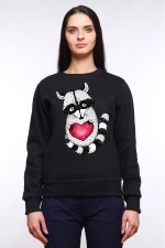  Худи с принтом  Енот с сердцем, свитшот с принтом Енот с сердцем, футболка с принтом Енот с сердцем