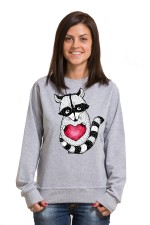  Худи с принтом  Енот с сердцем, свитшот с принтом Енот с сердцем, футболка с принтом Енот с сердцем