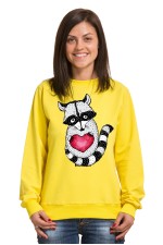  Худи с принтом  Енот с сердцем, свитшот с принтом Енот с сердцем, футболка с принтом Енот с сердцем