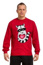  Худи с принтом  Енот с сердцем, свитшот с принтом Енот с сердцем, футболка с принтом Енот с сердцем